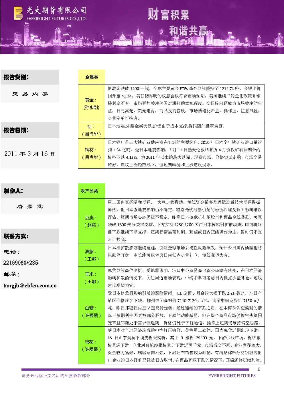 报告封面