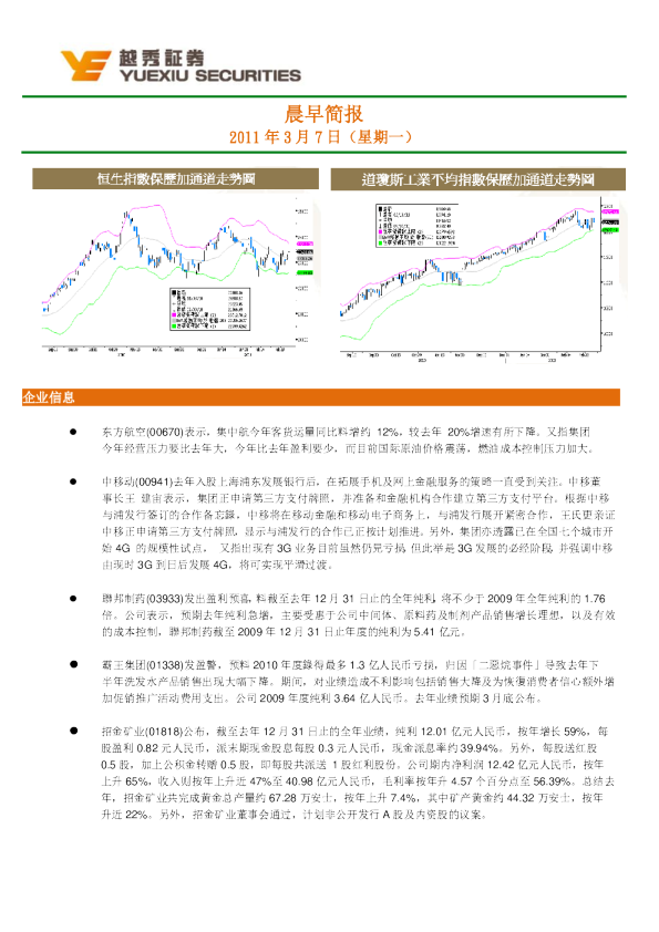越秀证券晨早简报