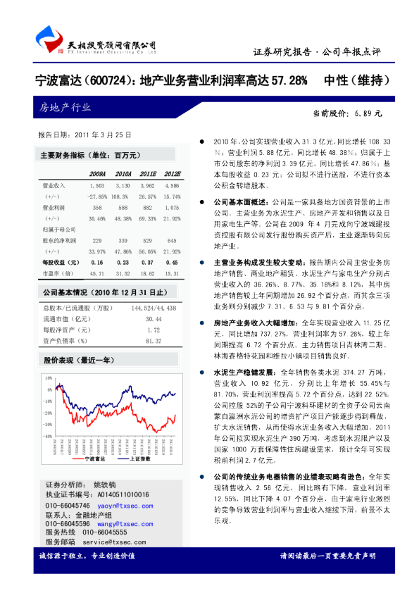 地产业务营业利润率高达57。28％