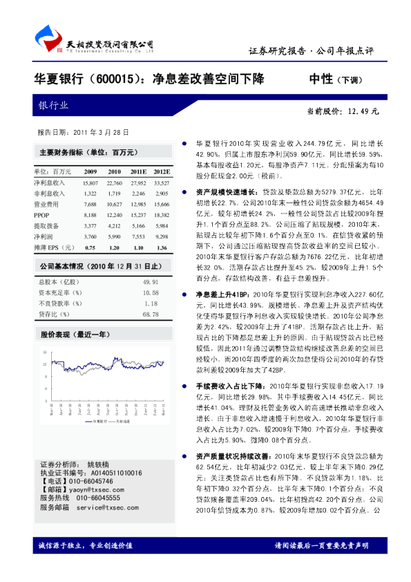 净息差改善空间下降