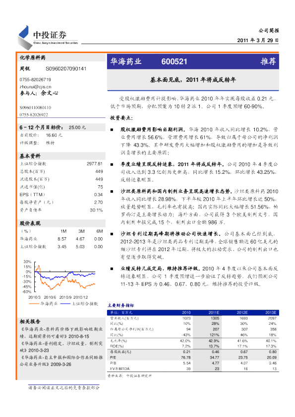 基本面见底,2011年将成反转年