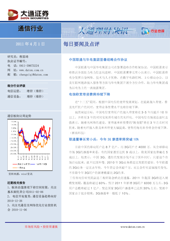 通信行业每日要闻及点评
