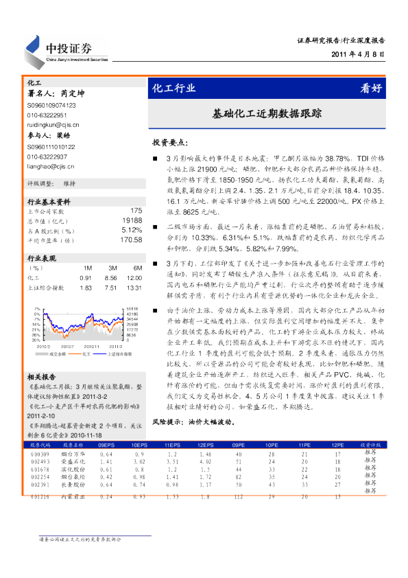 基础化工近期数据跟踪评