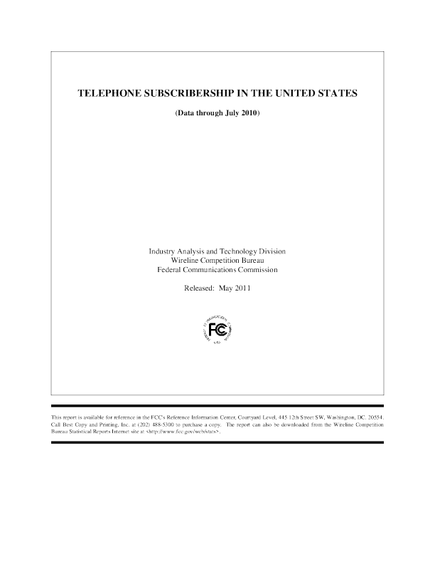 Telephone Subscribership Report (through July 2010)