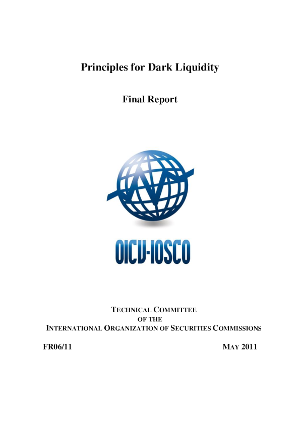 FR06/11 Principles for Dark Liquidity