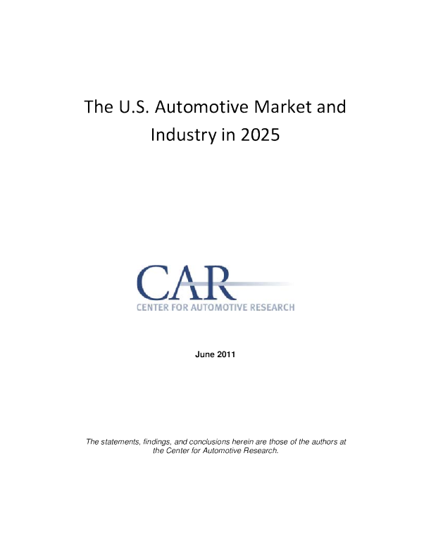 美国2025年的汽车市场和产业