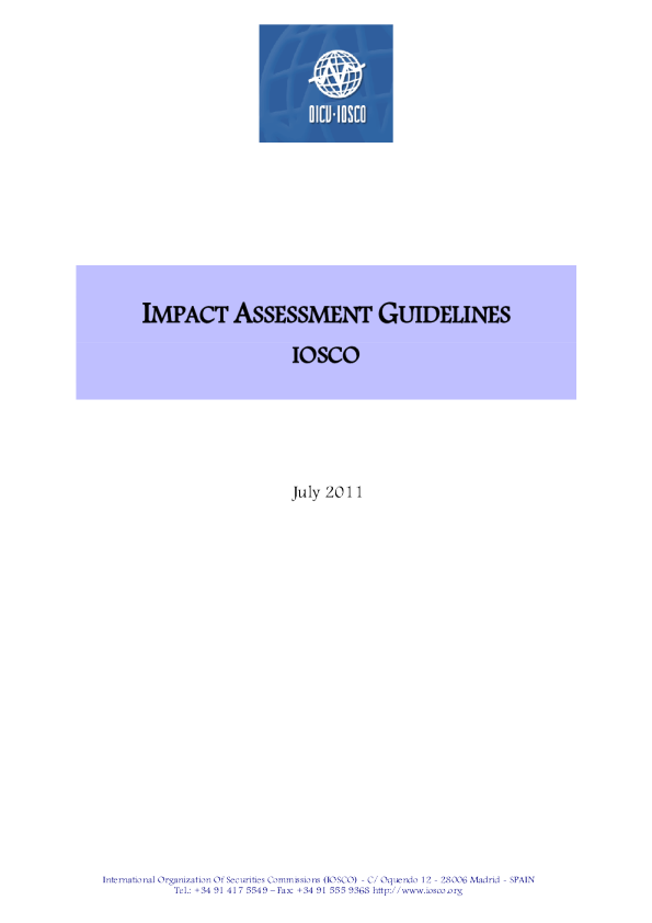 IOSCO Impact Assessment Guidelines