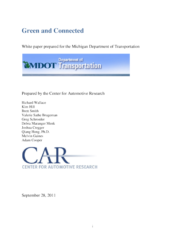 绿色与互联：密歇根州交通部白皮书
