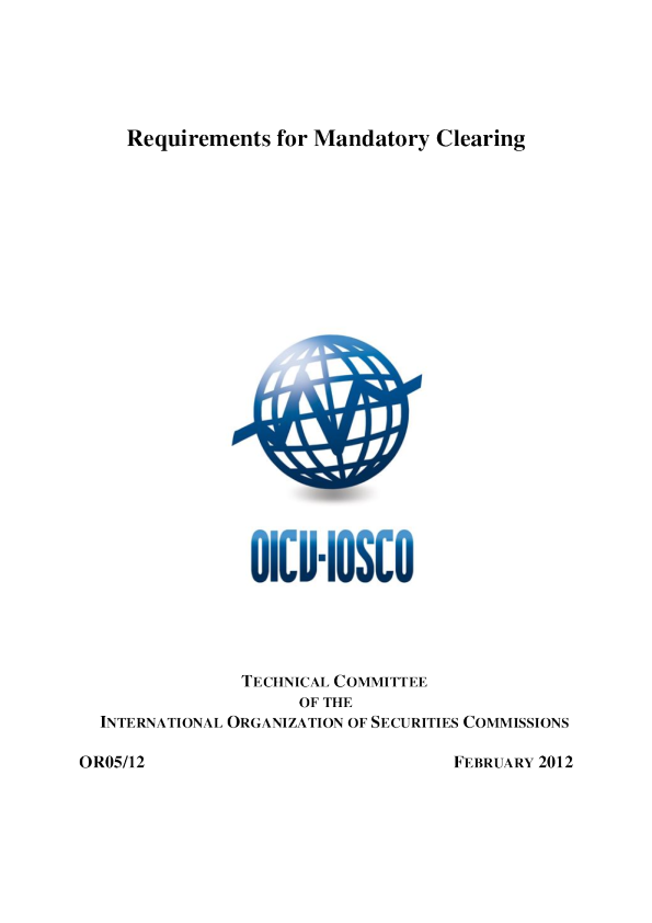 OR05/12 Requirements for Mandatory Clearing