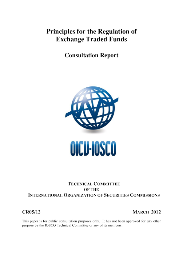 CR05/12 Principles for the Regulation of Exchange Traded Funds