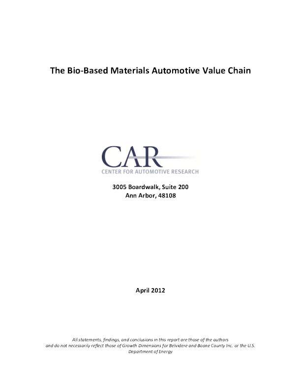 The Bio-Based Materials Automotive Value Chain