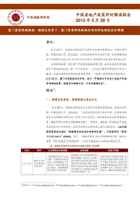 厦门澄清限购微调：稳增长背景下，厦门澄清限购微调传闻将降低调控放松预期