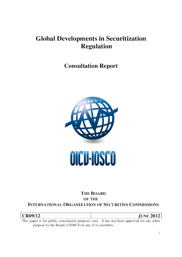 CR09/12 Global Developments in Securitization Regulation