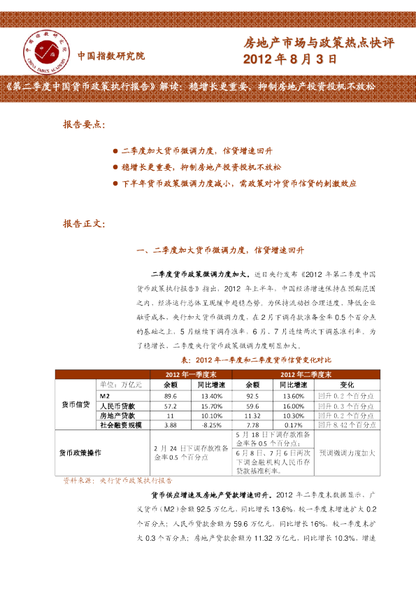 稳增长更重要，抑制房地产投资投机不放松