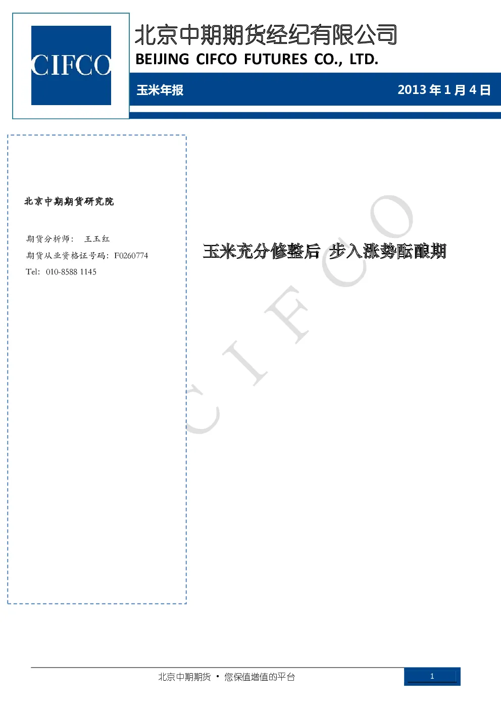 报告封面