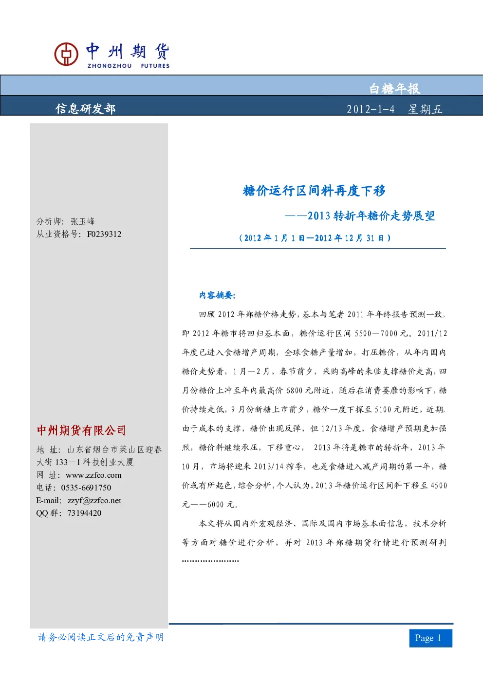 报告封面