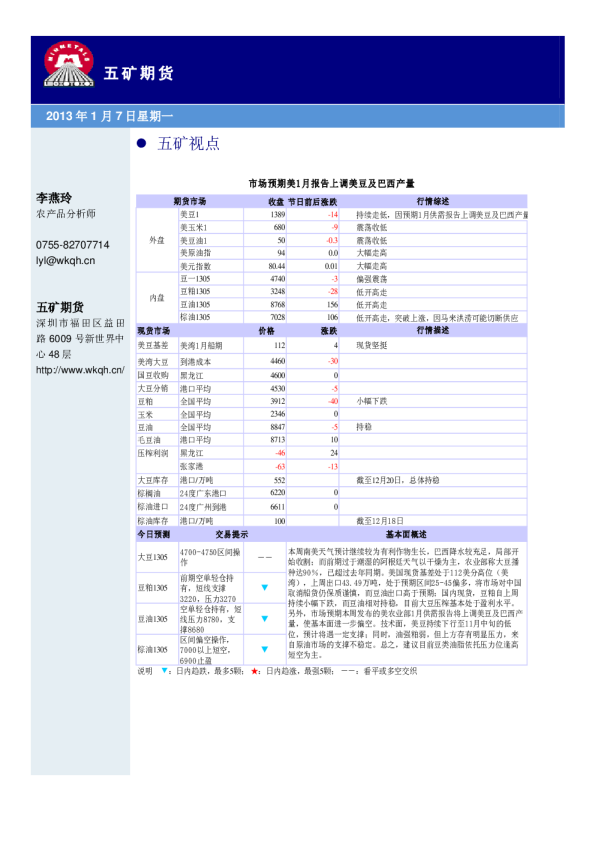 五矿期货五矿视点