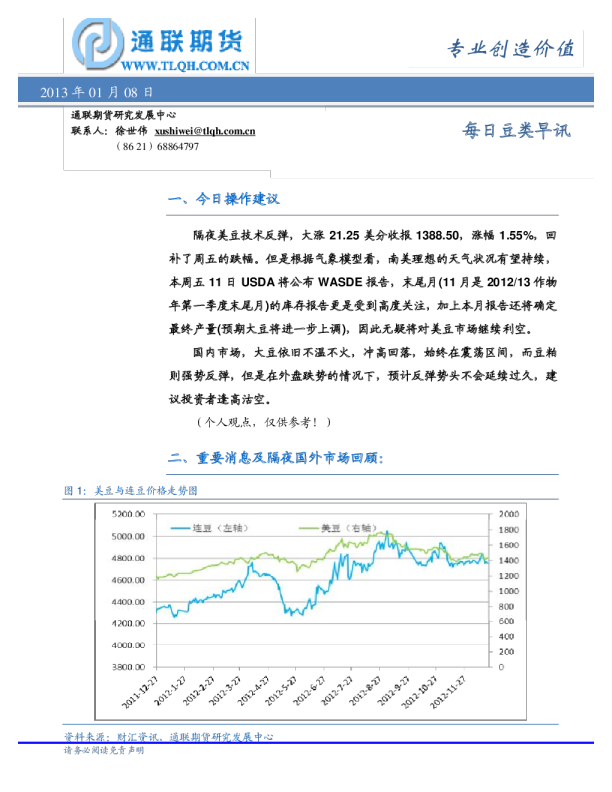 通联期货每日豆类早讯