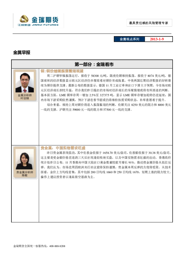 金瑞期货金属观点系列