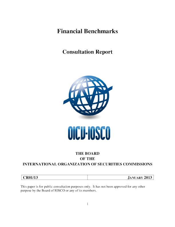 CR01/13 Financial Benchmarks