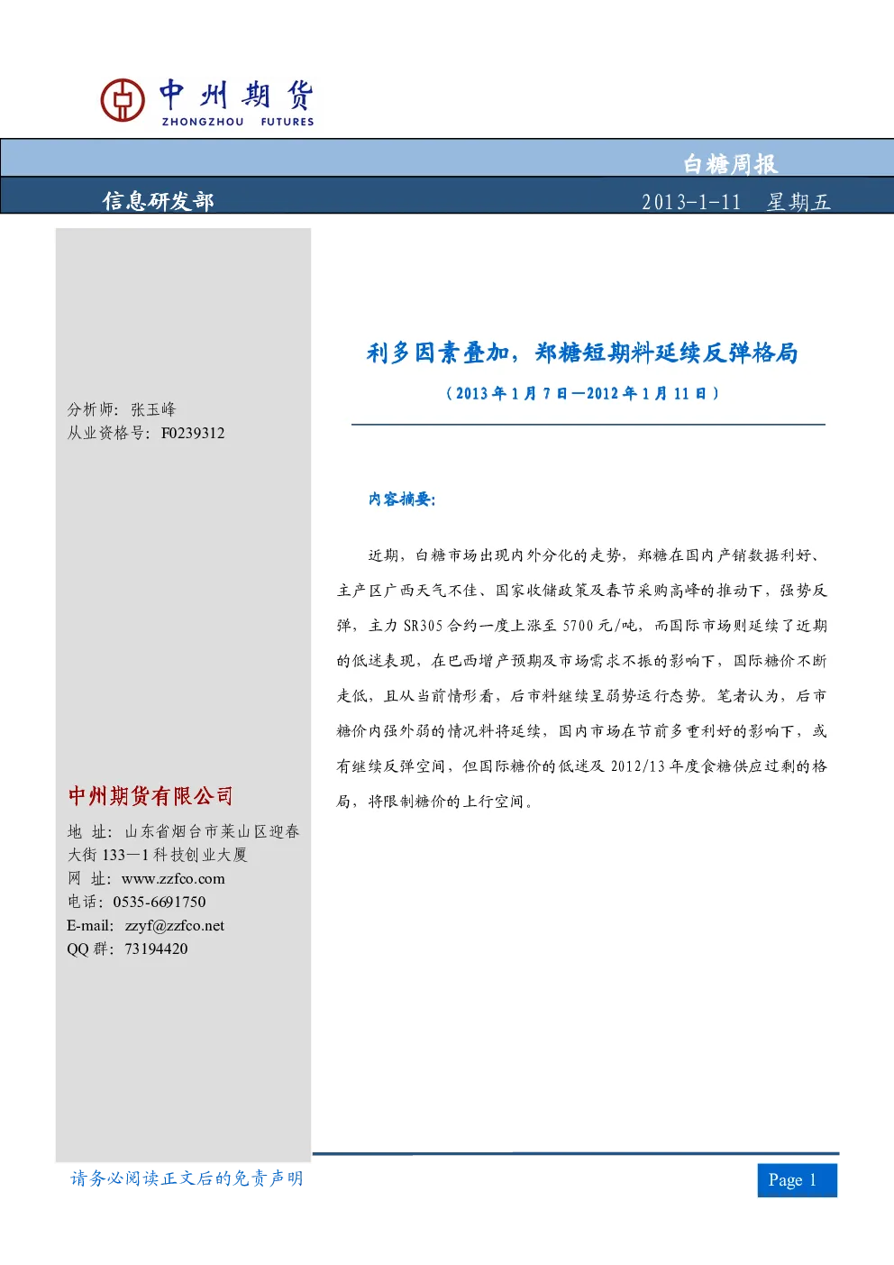 报告封面