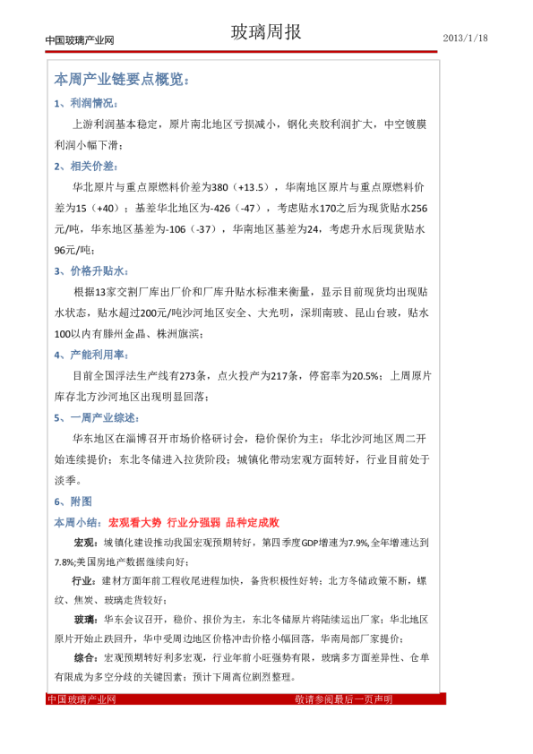 中财期货玻璃周报