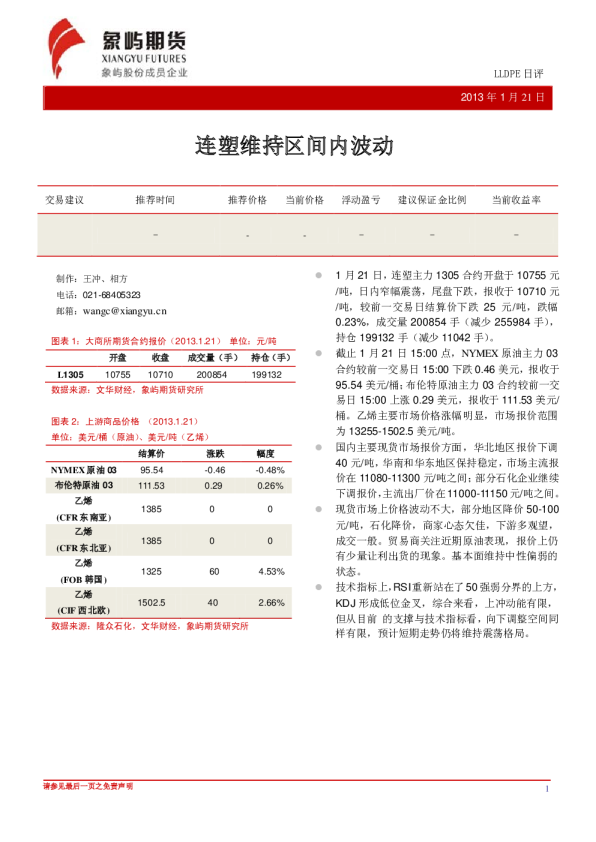LLDPE日评：连塑维持区间内波动