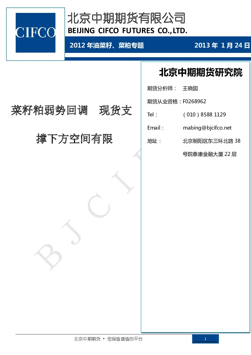 报告封面