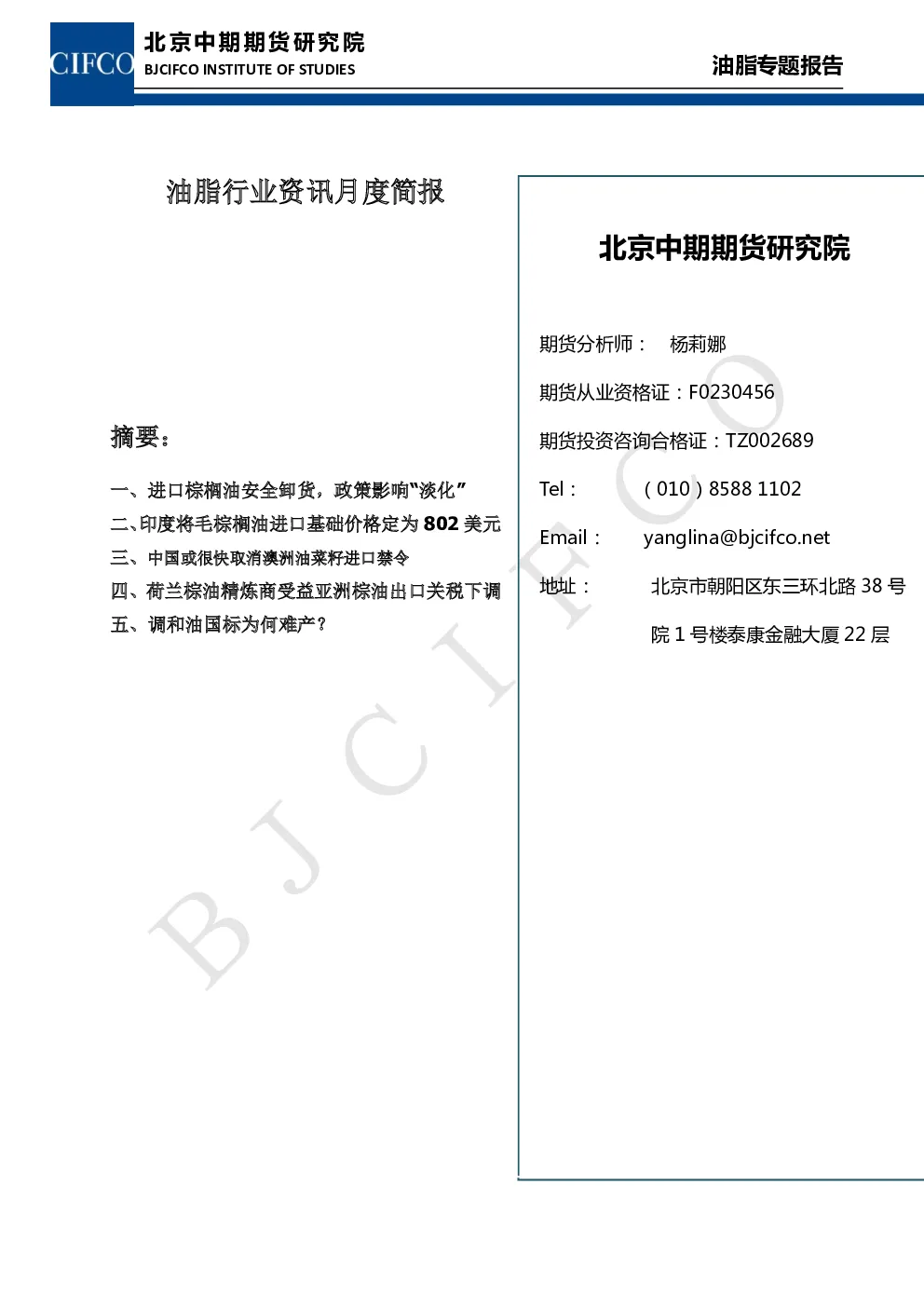 报告封面