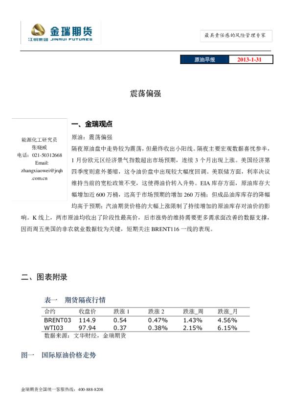 原油早报：震荡偏强