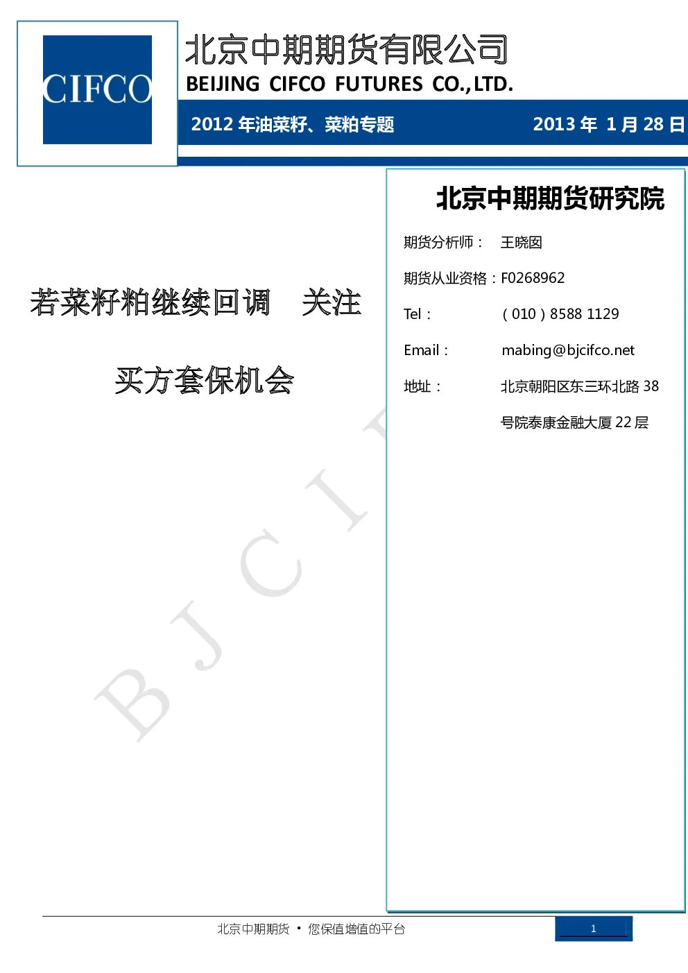 报告封面