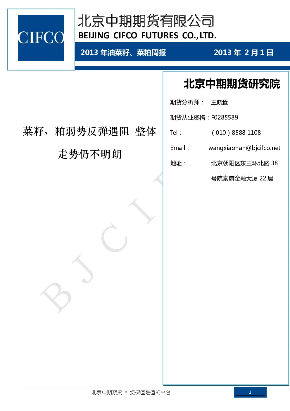 报告封面