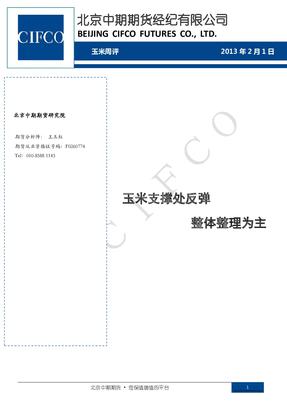 报告封面