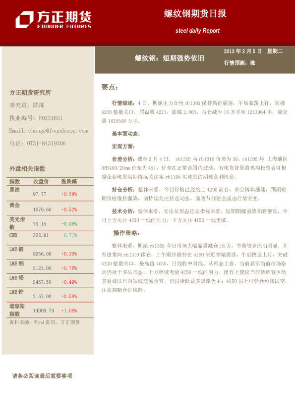 螺纹钢：短期强势依旧