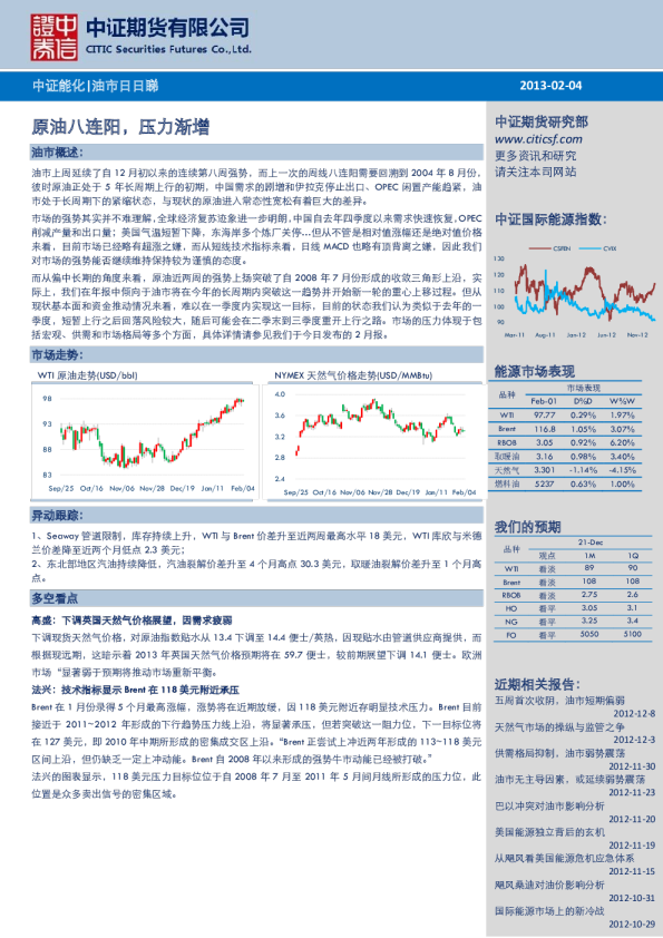 油市日日睇：原油八连阳,压力渐增
