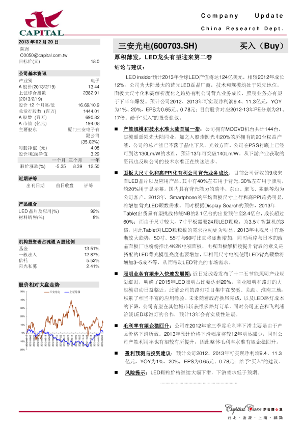 厚积薄发,LED龙头有望迎来第二春