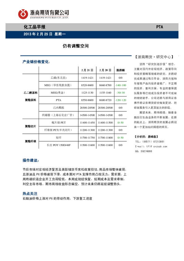 PAT早报：仍有调整空间