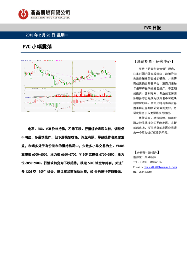 PVC日报：PVC小幅震荡