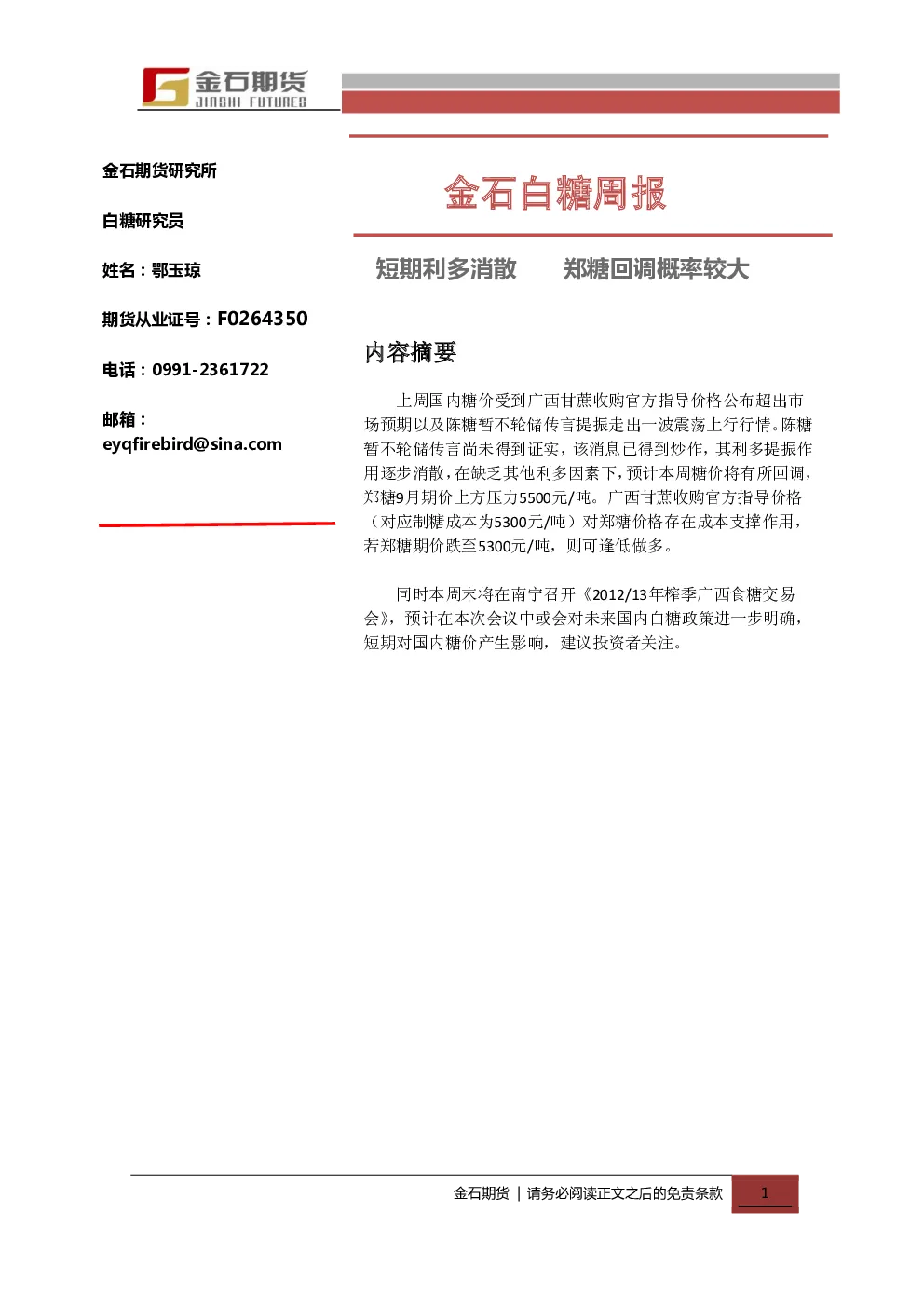报告封面