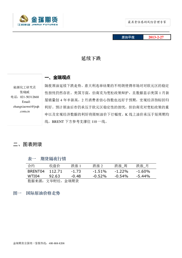 原油早报：延续下跌