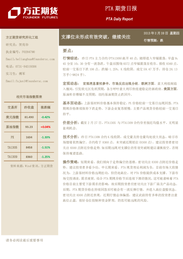 pta日报：支撑位未形成有效突破,继续关注