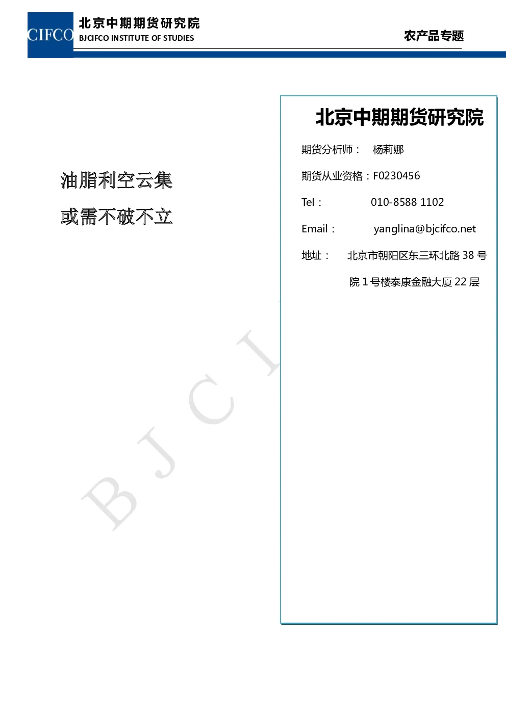 报告封面