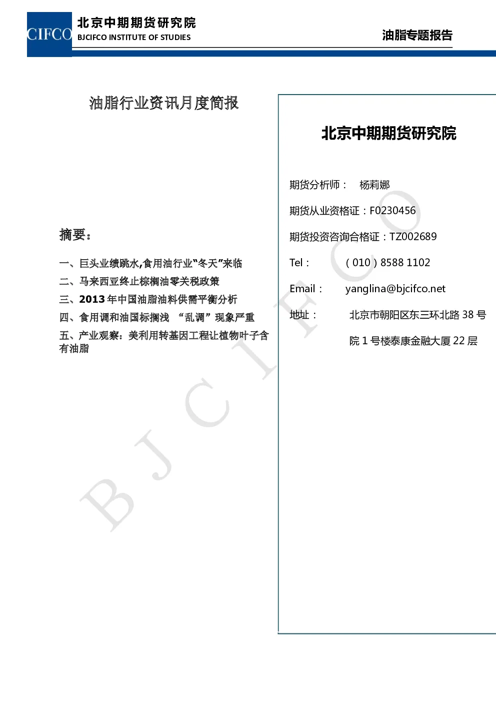 报告封面