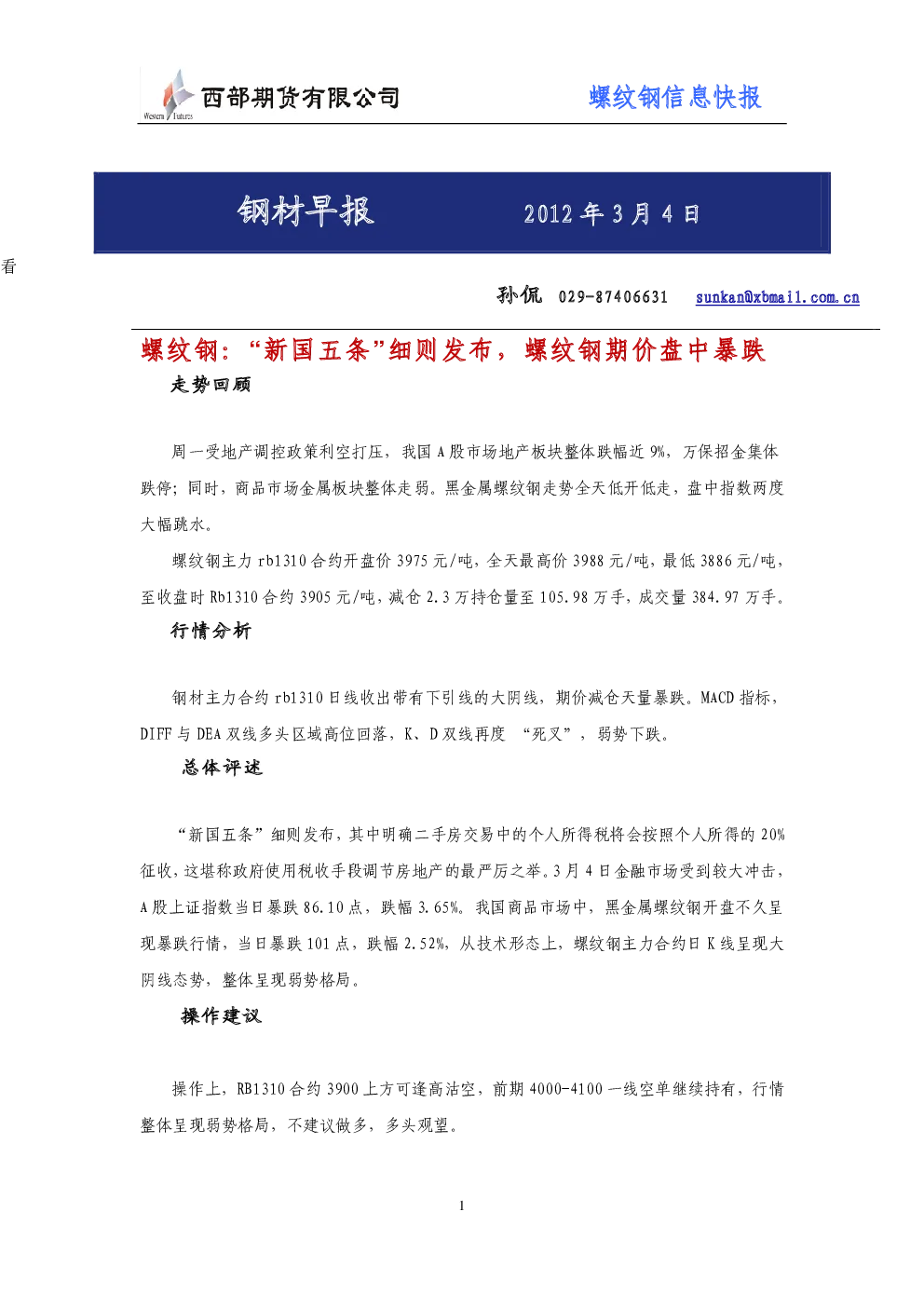 报告封面
