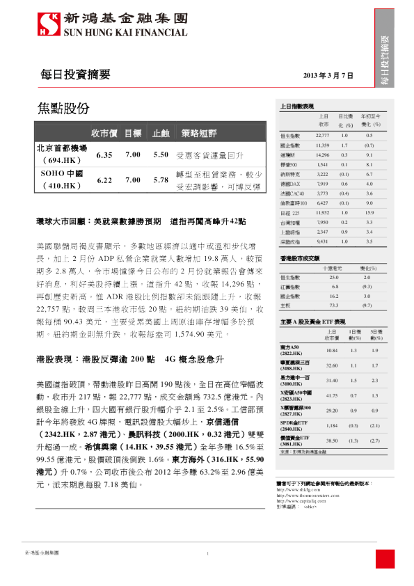 新鸿基每日投资摘要