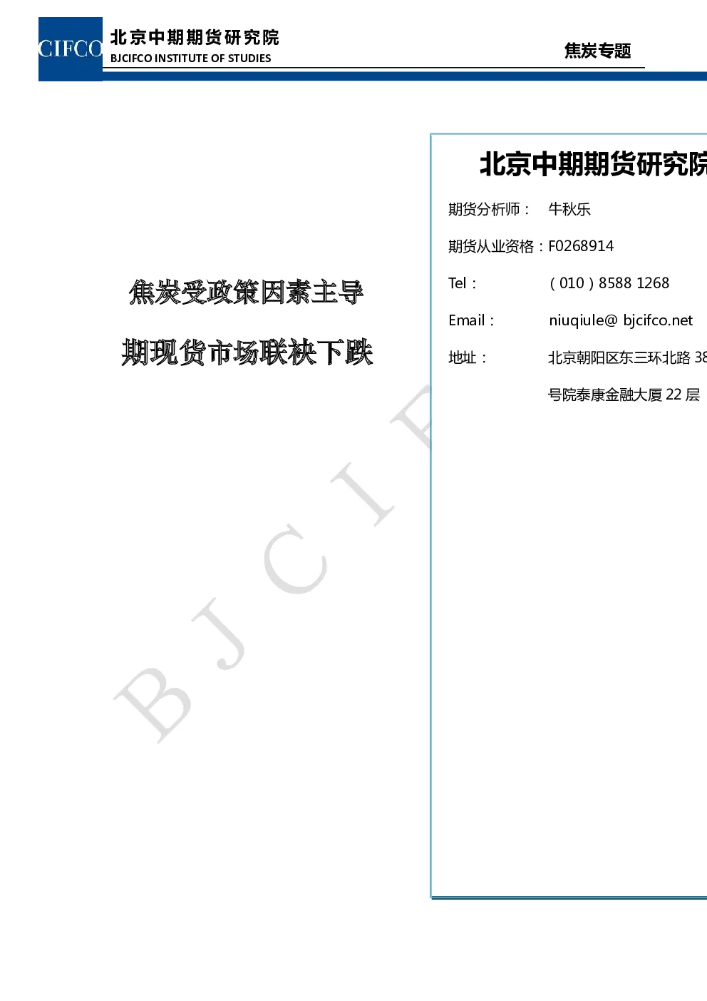 报告封面