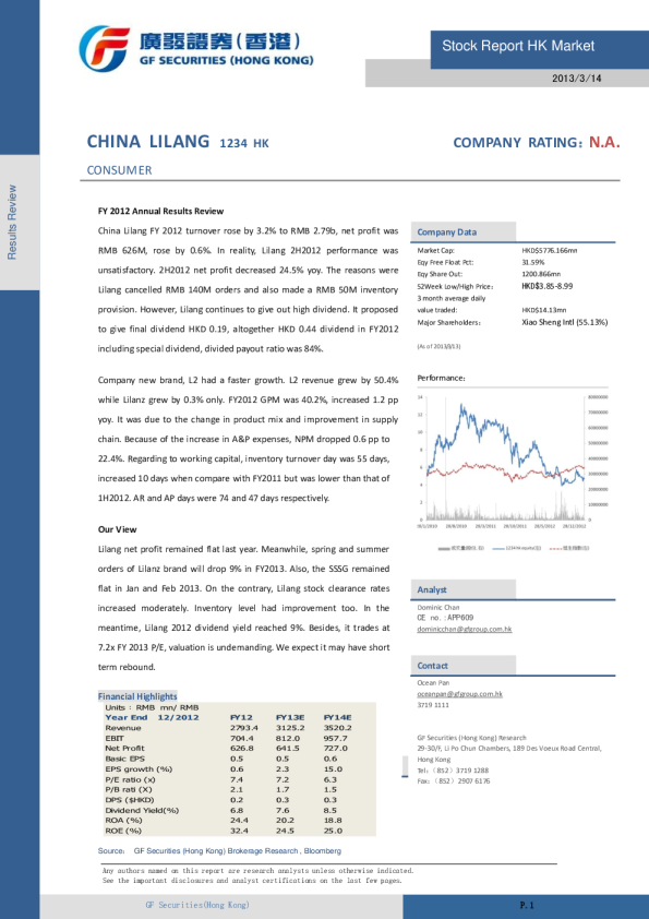 中国利郎：业绩回顾