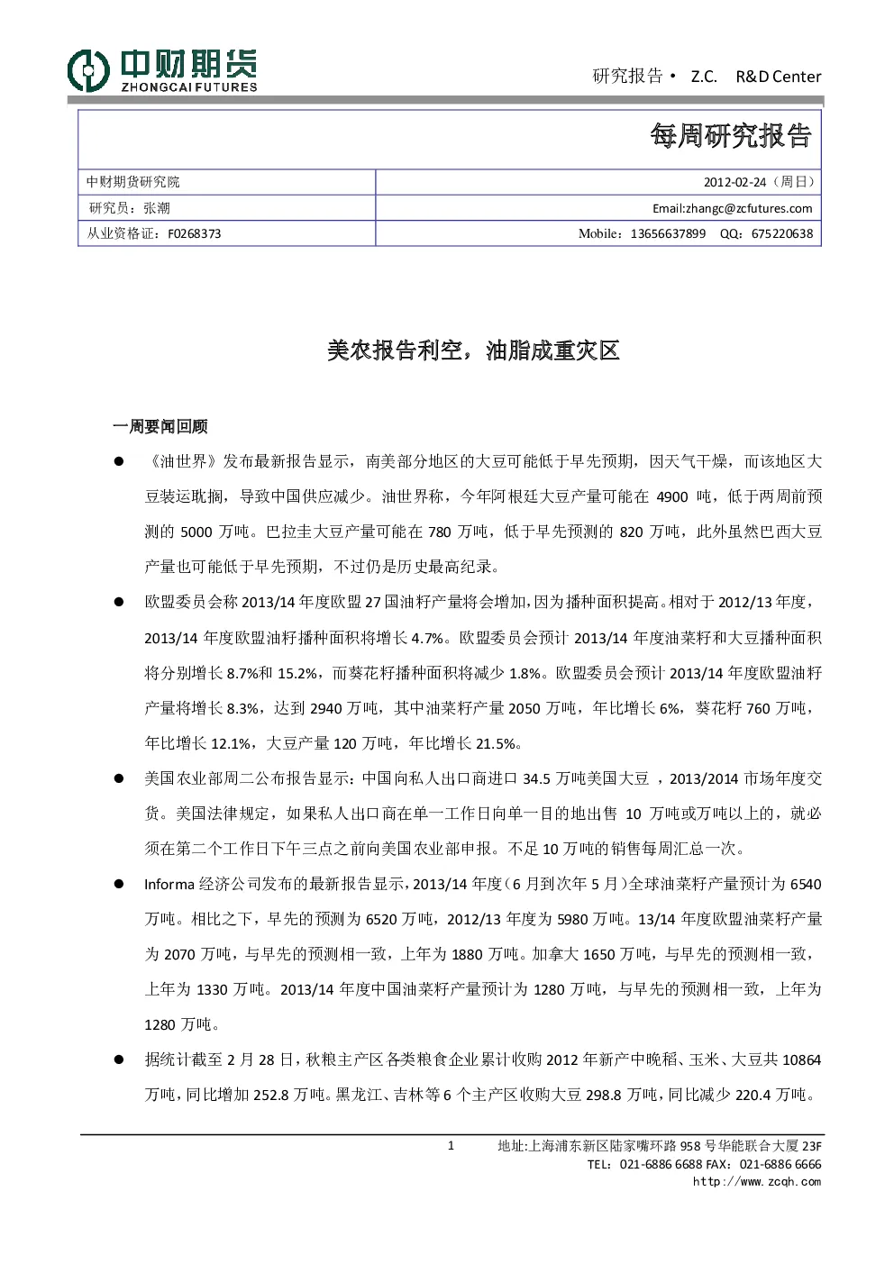报告封面