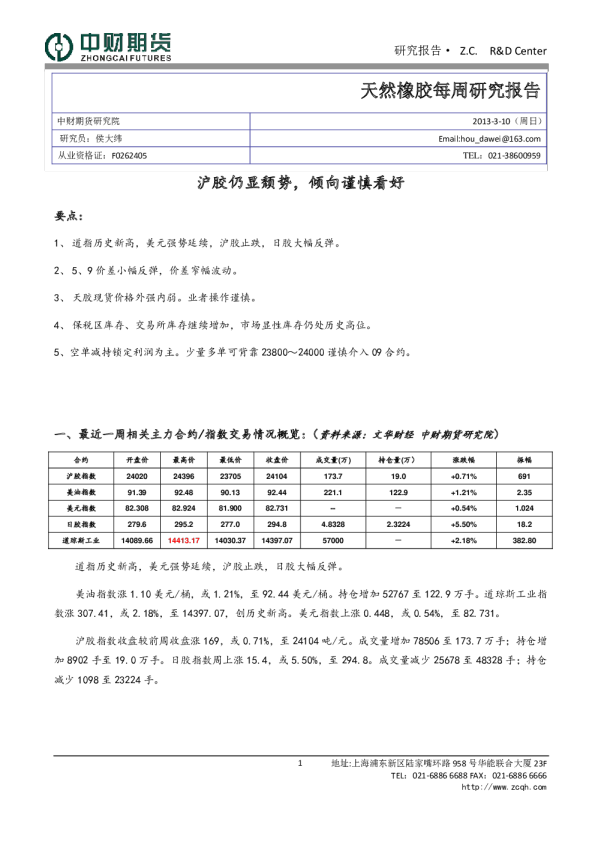 天然橡胶每周研究报告：沪胶仍显颓势,倾向谨慎看好