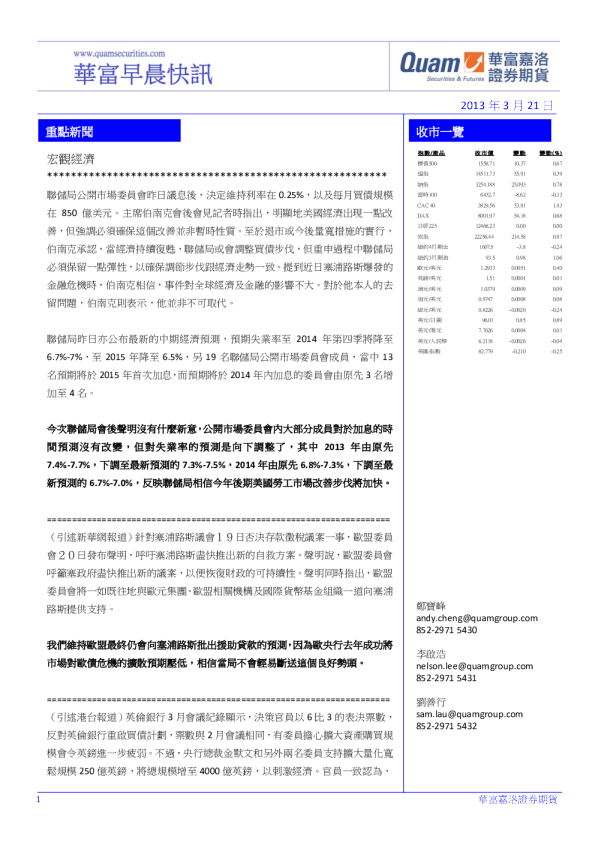 华富港股(3月21日)快讯